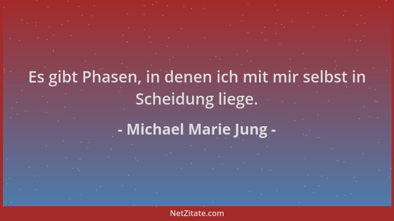 Michael Marie Jung - Es gibt Phasen, in denen ich mit mir selbst in Scheidung liege....