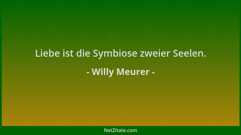 Willy Meurer - Liebe ist die Symbiose zweier Seelen....