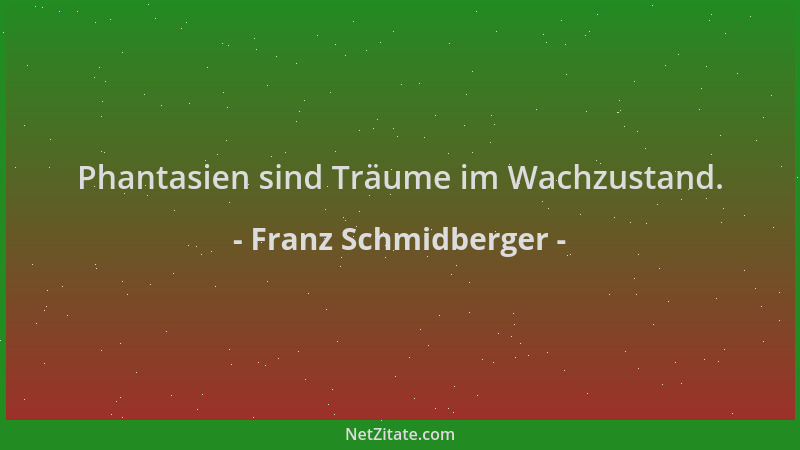 Franz Schmidberger - Phantasien sind Träume im Wachzustand....