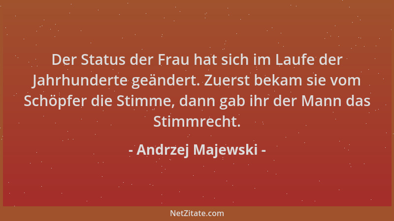 Andrzej Majewski - Der Status der Frau hat sich im Laufe der Jahrhunderte geändert. Zuerst bekam sie vom Schöpfer die Stimm...