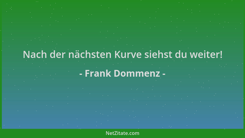 Frank Dommenz - Nach der nächsten Kurve siehst du weiter!...