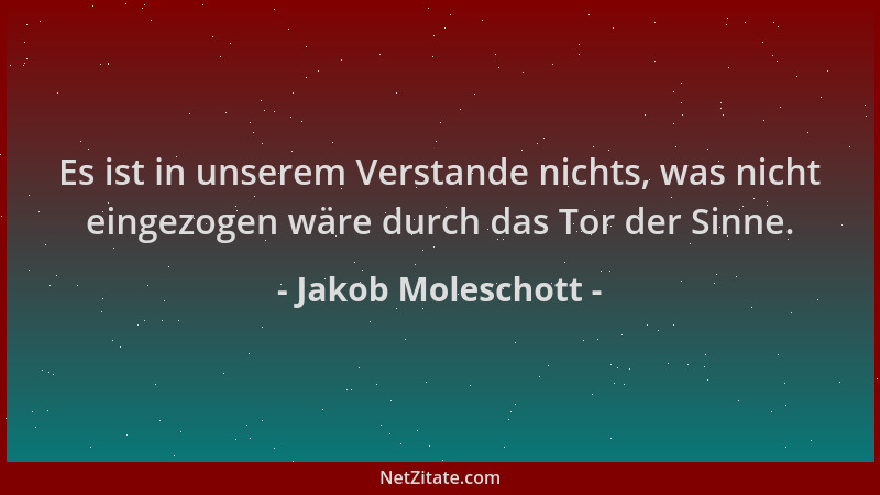 Jakob Moleschott - Es ist in unserem Verstande nichts, was nicht eingezogen wäre durch das Tor der Sinne....