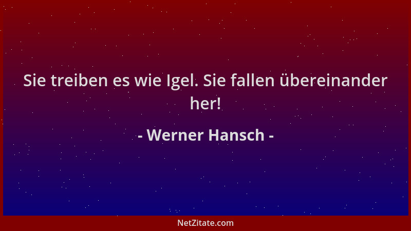 Werner Hansch - Sie treiben es wie Igel. Sie fallen übereinander her!...