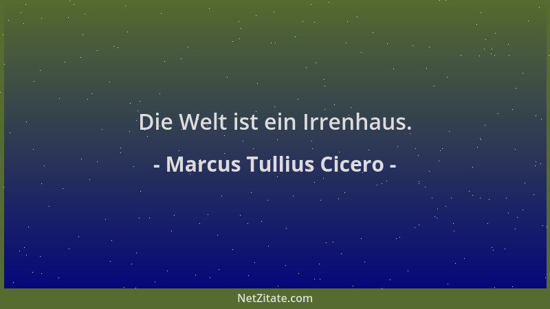Marcus Tullius Cicero - Die Welt ist ein Irrenhaus....