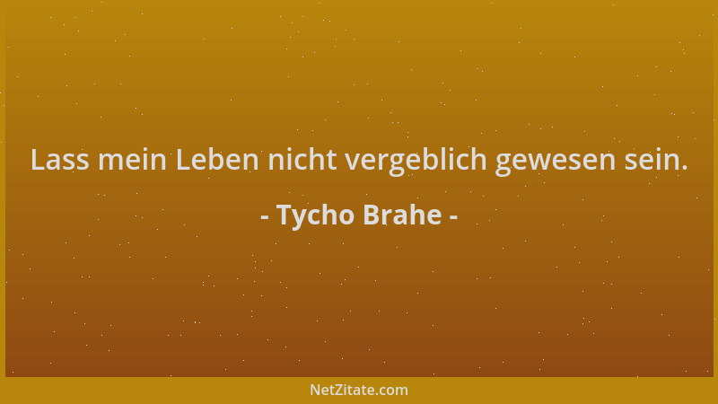 Tycho Brahe - Lass mein Leben nicht vergeblich gewesen sein....