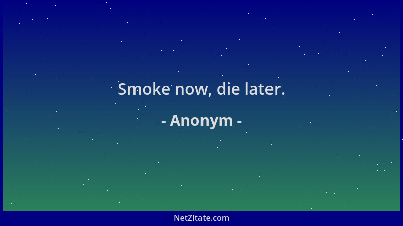 Anonym - Smoke now, die later....