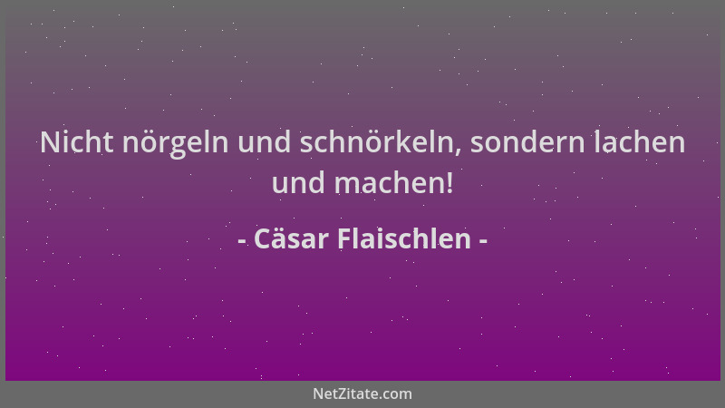Cäsar Flaischlen - Nicht nörgeln und schnörkeln, sondern lachen und machen!...