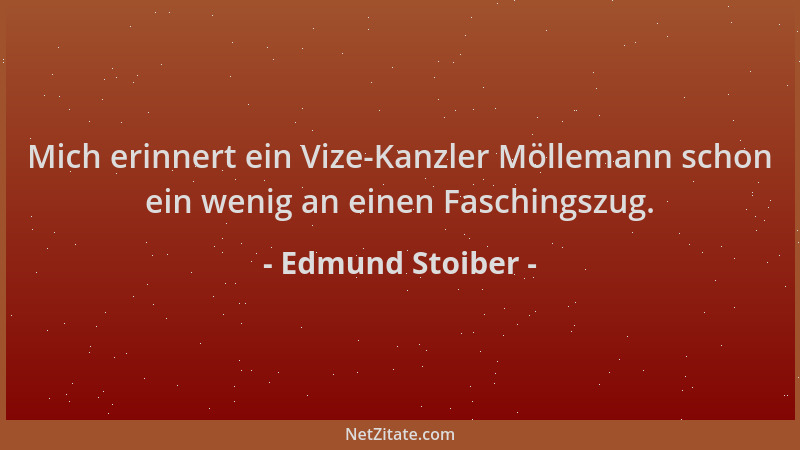 Edmund Stoiber - Mich erinnert ein Vize-Kanzler Möllemann schon ein wenig an einen Faschingszug....