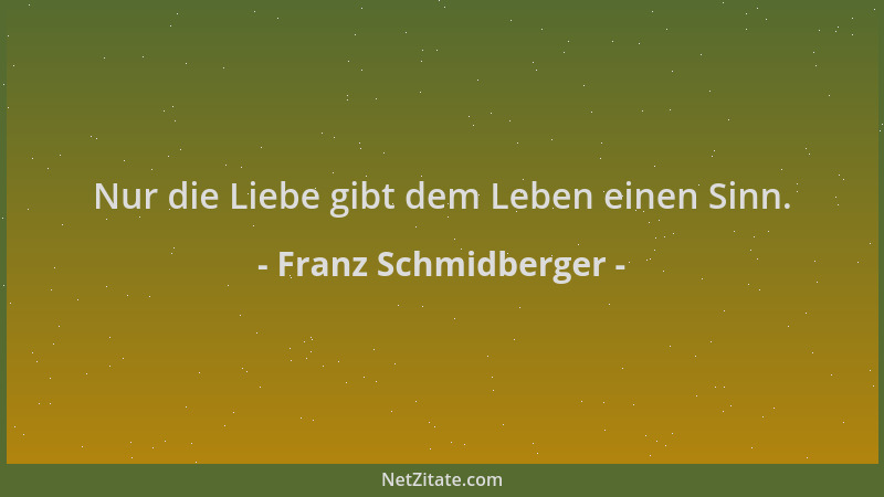 Franz Schmidberger - Nur die Liebe gibt dem Leben einen Sinn....