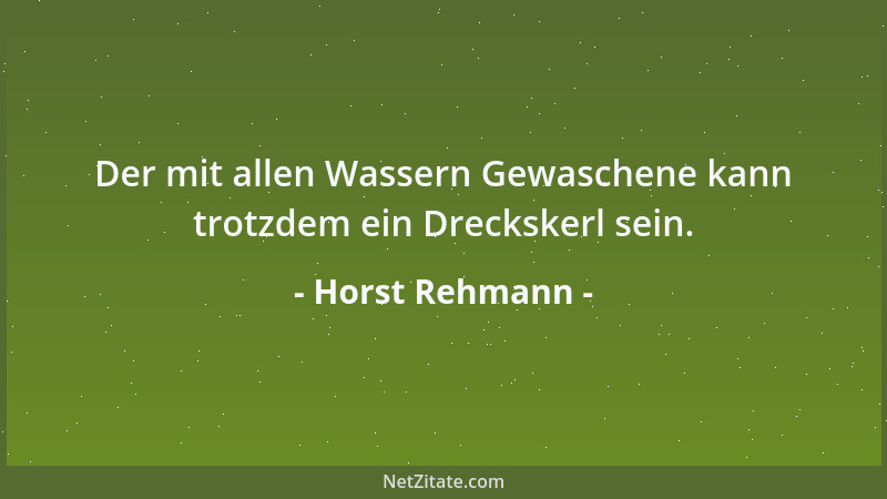 Horst Rehmann - Der mit allen Wassern Gewaschene kann trotzdem ein Dreckskerl sein....