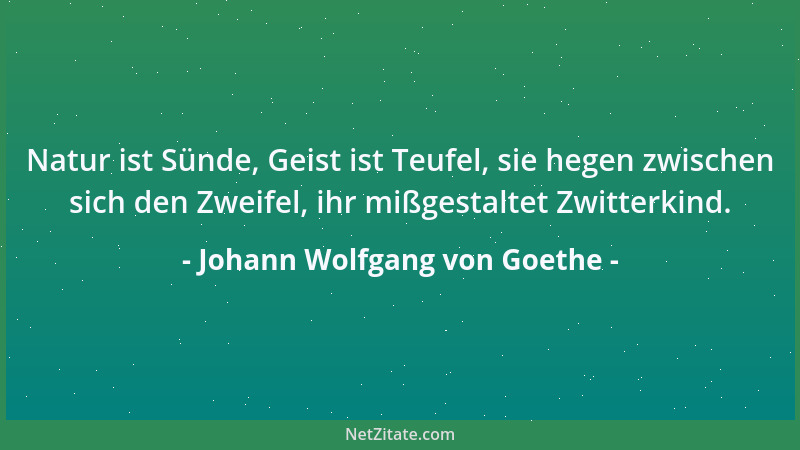 Johann Wolfgang von Goethe - Was man Idee nennt: das, was immer zur Erscheinung kommt und daher als Gesetz aller Erscheinun...