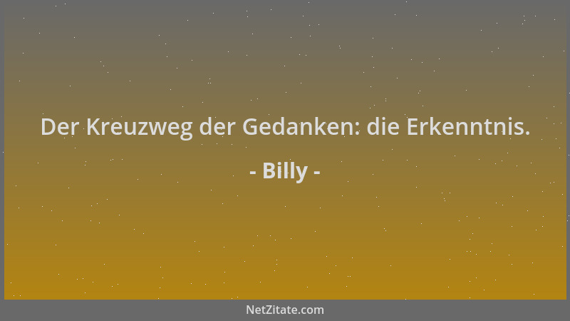 Billy - Der Kreuzweg der Gedanken: die Erkenntnis....