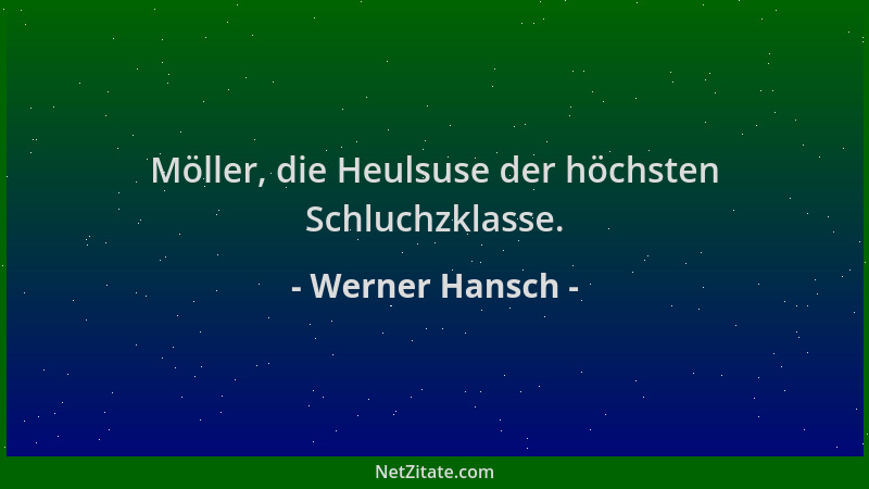 Werner Hansch - Möller, die Heulsuse der höchsten Schluchzklasse....