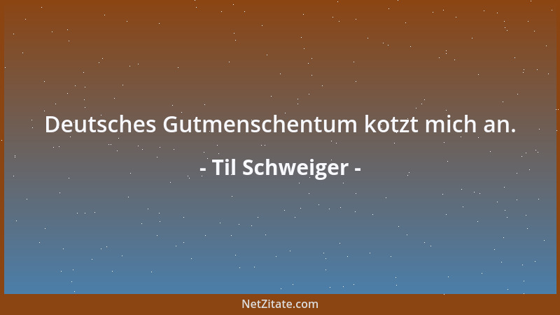 Til Schweiger - Deutsches Gutmenschentum kotzt mich an....