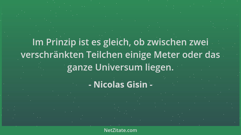 Nicolas Gisin - Im Prinzip ist es gleich, ob zwischen zwei verschränkten Teilchen einige Meter oder das ganze Universum lie...