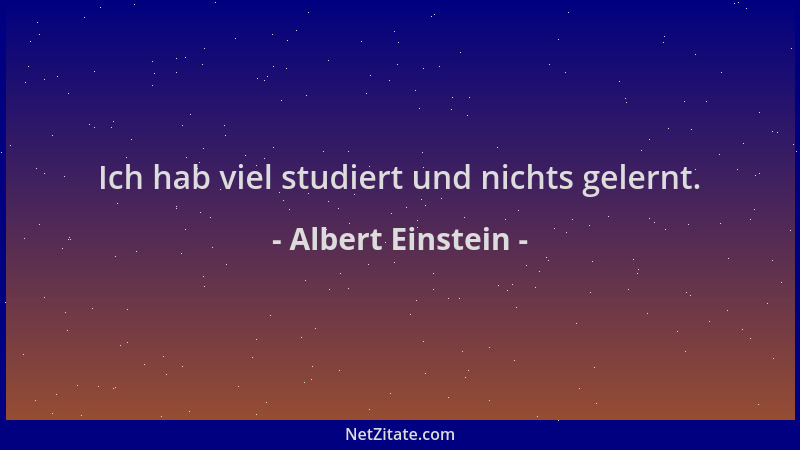 Albert Einstein - Ich hab viel studiert und nichts gelernt....