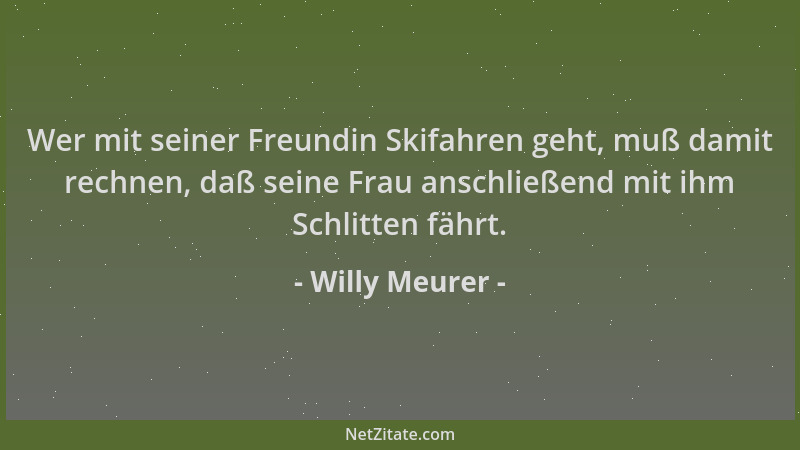 Willy Meurer - Wer mit seiner Freundin Skifahren geht, muß damit rechnen, daß seine Frau anschließend mit ihm Schlitten fäh...