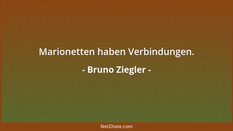 Bruno Ziegler - Marionetten haben Verbindungen....