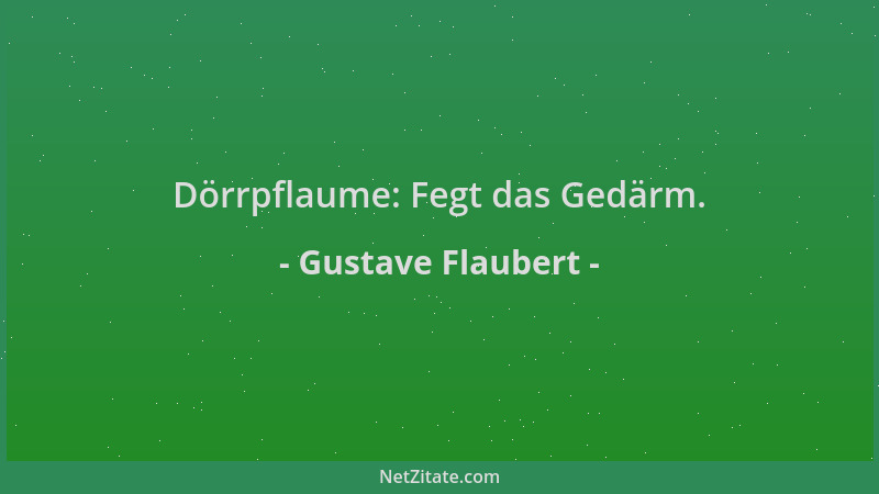 Gustave Flaubert - Dörrpflaume: Fegt das Gedärm....