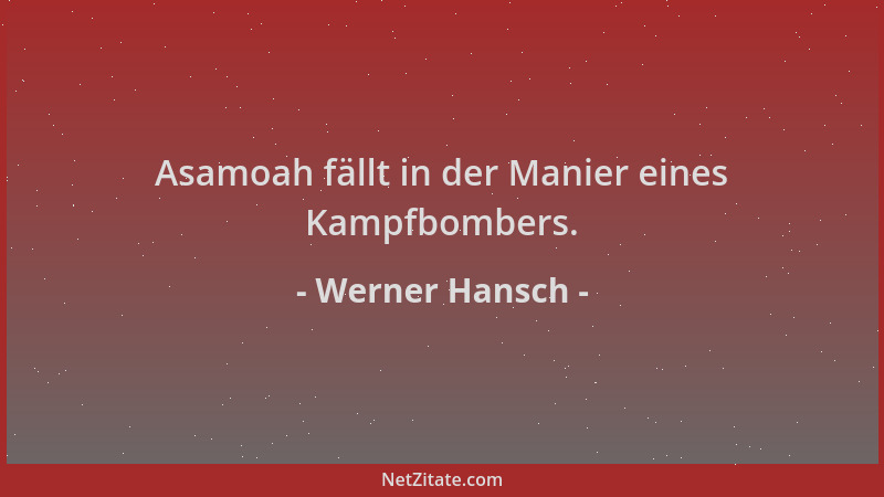Werner Hansch - Asamoah fällt in der Manier eines Kampfbombers....