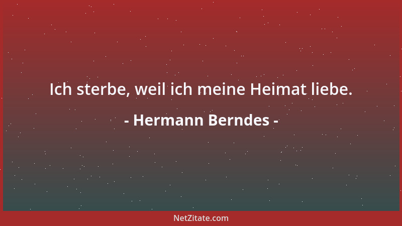 Hermann Berndes - Ich sterbe, weil ich meine Heimat liebe....