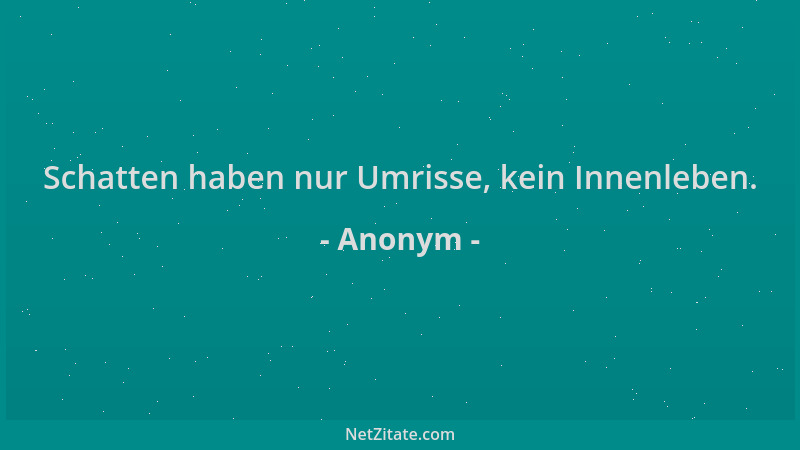 Anonym - Schatten haben nur Umrisse, kein Innenleben....