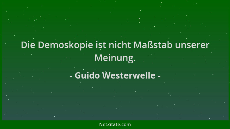 Guido Westerwelle - Die Demoskopie ist nicht Maßstab unserer Meinung....