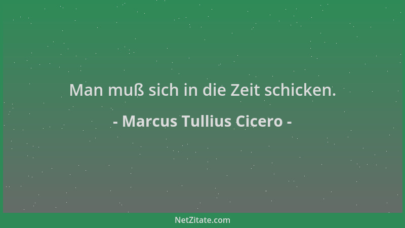 Marcus Tullius Cicero - Man muß sich in die Zeit schicken....