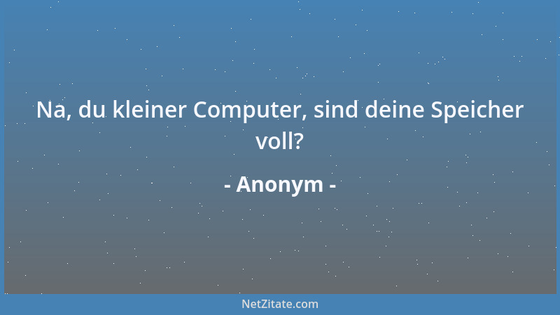 Anonym - Na, du kleiner Computer, sind deine Speicher voll?...