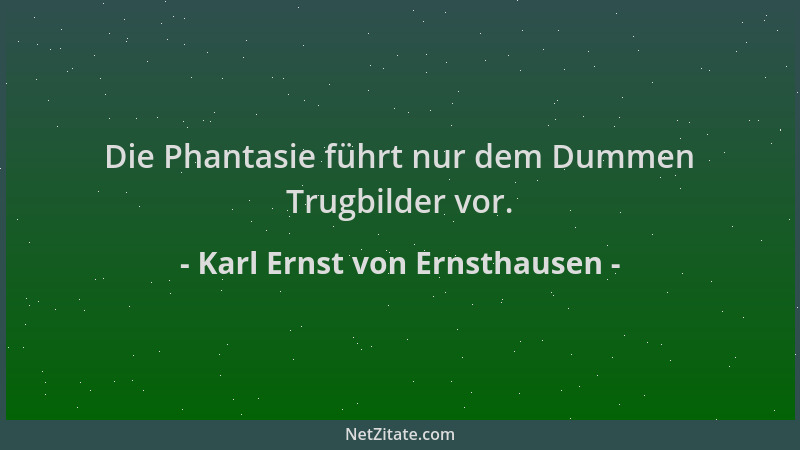 Karl Ernst von Ernsthausen - Die Phantasie führt nur dem Dummen Trugbilder vor....