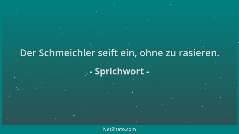 Sprichwort - Der Schmeichler seift ein, ohne zu rasieren....