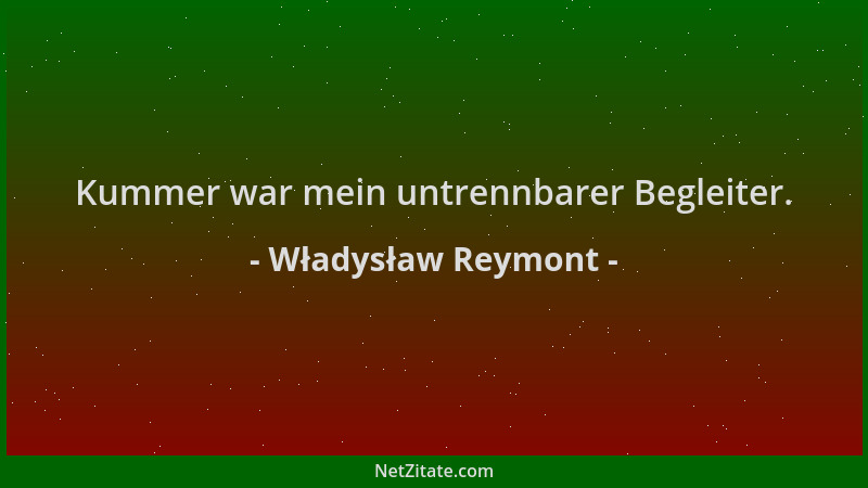 Władysław Reymont - Kummer war mein untrennbarer Begleiter....