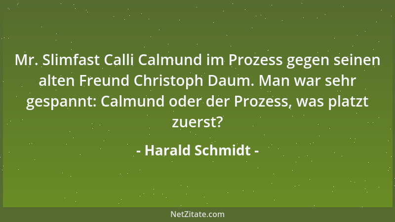 Harald Schmidt - Mr. Slimfast Calli Calmund im Prozess gegen seinen alten Freund Christoph Daum. Man war sehr gespannt: Cal...