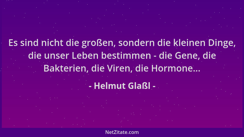 Helmut Glaßl - Es sind nicht die großen, sondern die kleinen Dinge, die unser Leben bestimmen - die Gene, die Bakterien, di...