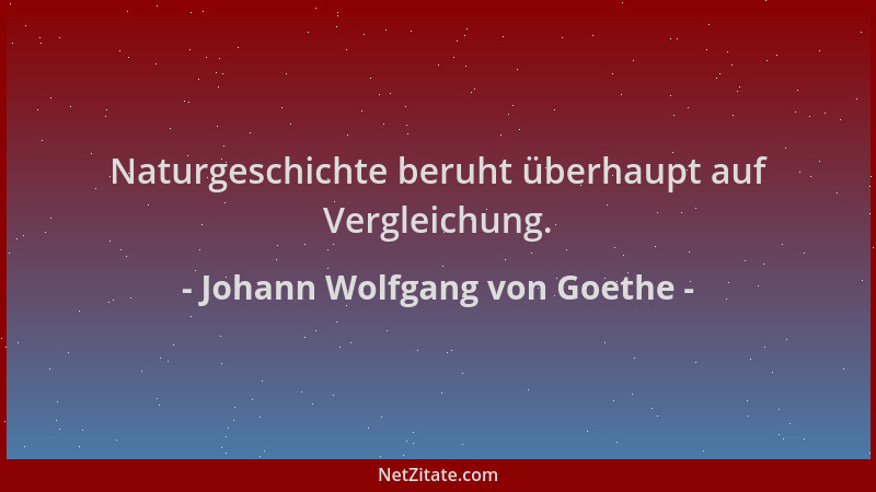 Johann Wolfgang von Goethe - Naturgeschichte beruht überhaupt auf Vergleichung....