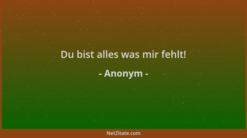 Anonym - Du bist alles was mir fehlt!...