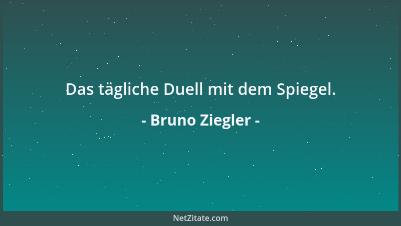 Bruno Ziegler - Das tägliche Duell mit dem Spiegel....