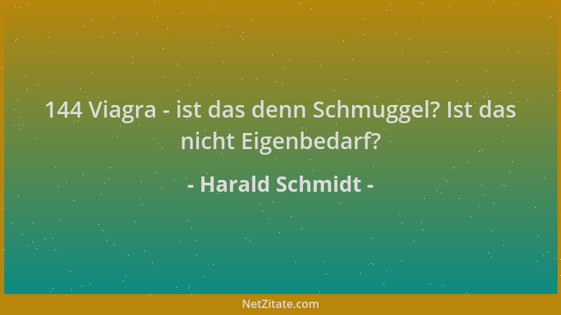 Harald Schmidt - 144 Viagra - ist das denn Schmuggel? Ist das nicht Eigenbedarf?...
