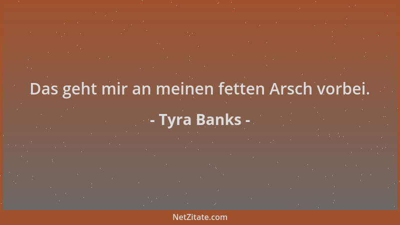 Tyra Banks - Das geht mir an meinen fetten Arsch vorbei....