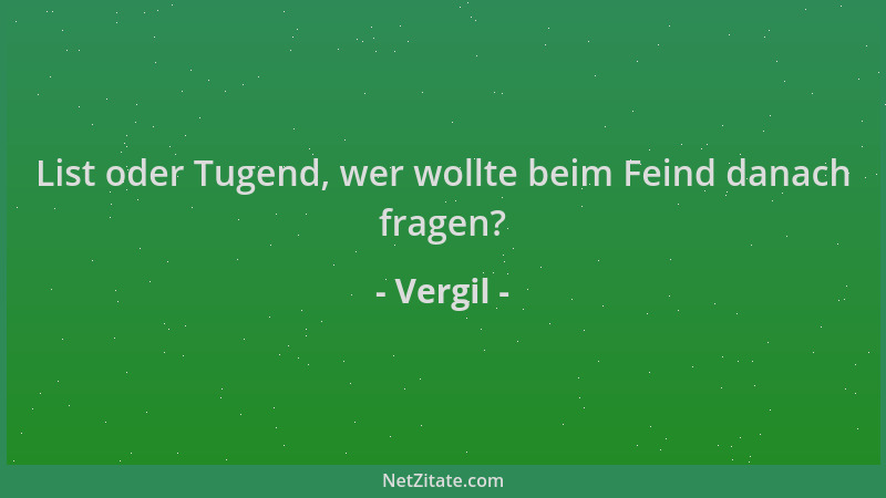 Vergil - List oder Tugend, wer wollte beim Feind danach fragen?...