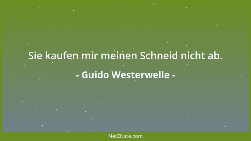 Guido Westerwelle - Sie kaufen mir meinen Schneid nicht ab....