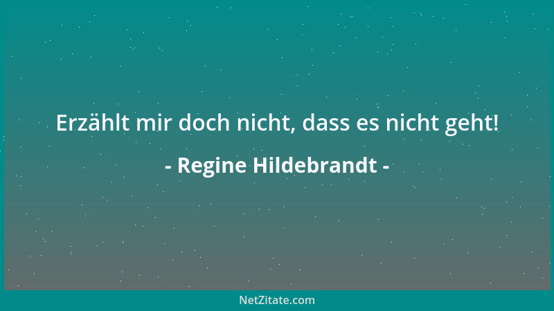 Regine Hildebrandt - Erzählt mir doch nicht, dass es nicht geht!...