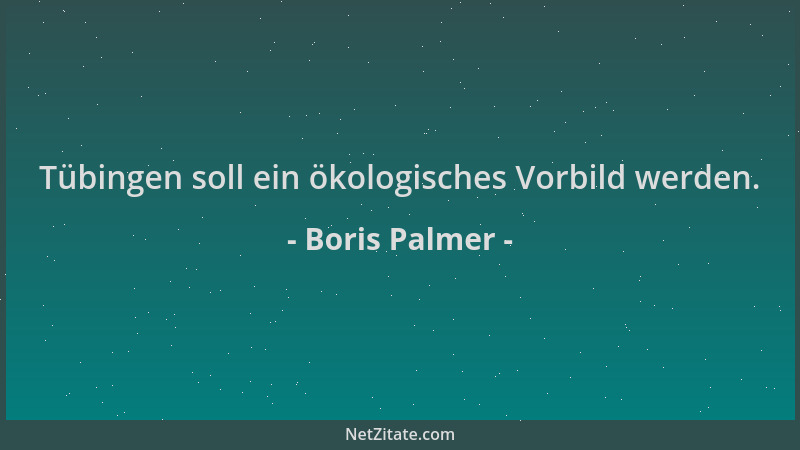 Boris Palmer - Tübingen soll ein ökologisches Vorbild werden....