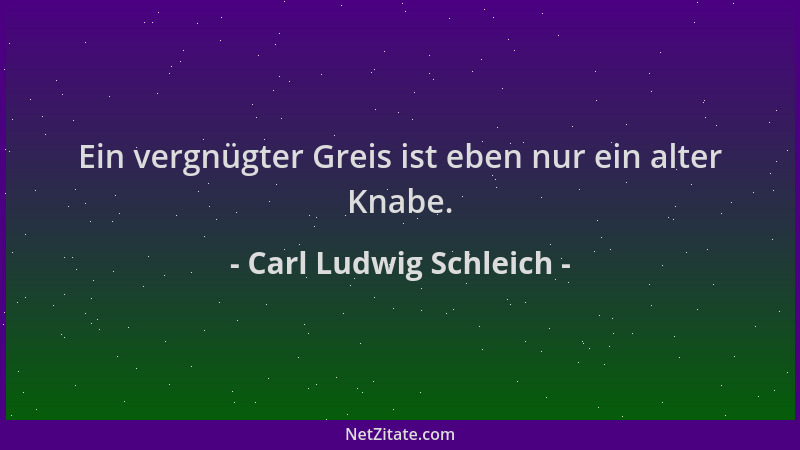 Carl Ludwig Schleich - Ein vergnügter Greis ist eben nur ein alter Knabe....