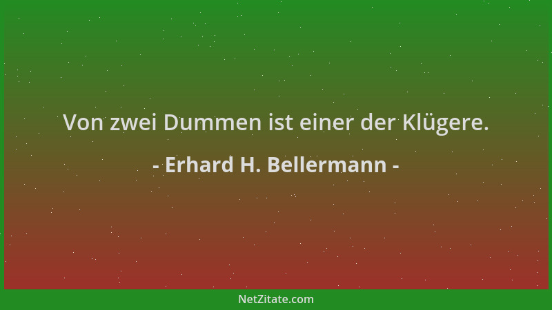 Erhard H. Bellermann - Von zwei Dummen ist einer der Klügere....