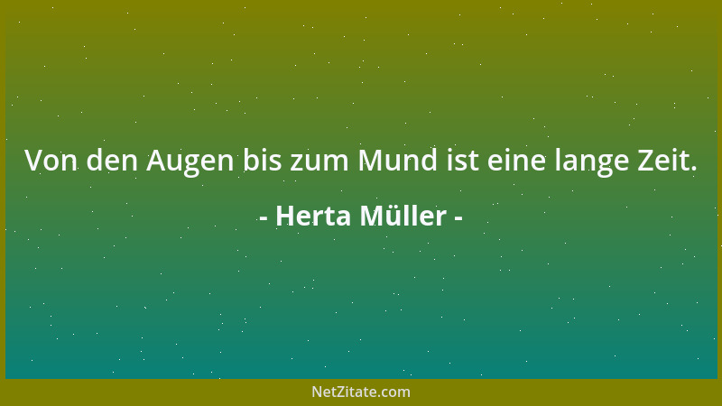 Herta Müller - Von den Augen bis zum Mund ist eine lange Zeit....