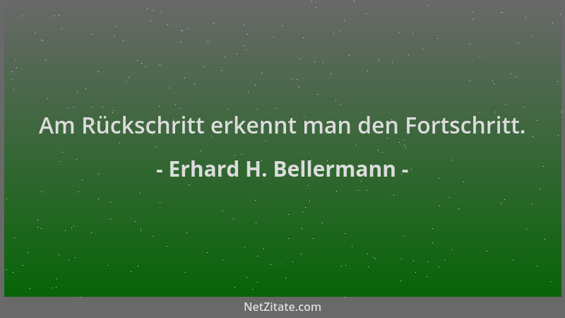 Erhard H. Bellermann - Am Rückschritt erkennt man den Fortschritt....