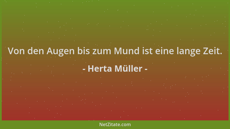 Herta Müller - Von den Augen bis zum Mund ist eine lange Zeit....