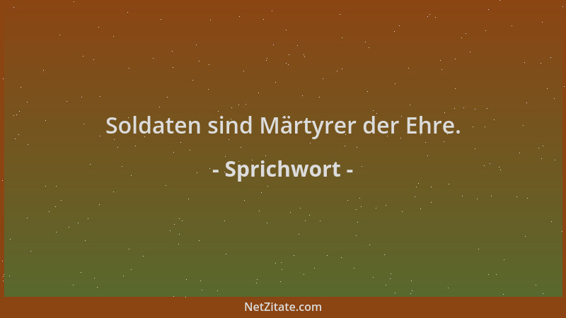 Sprichwort - Soldaten sind Märtyrer der Ehre....