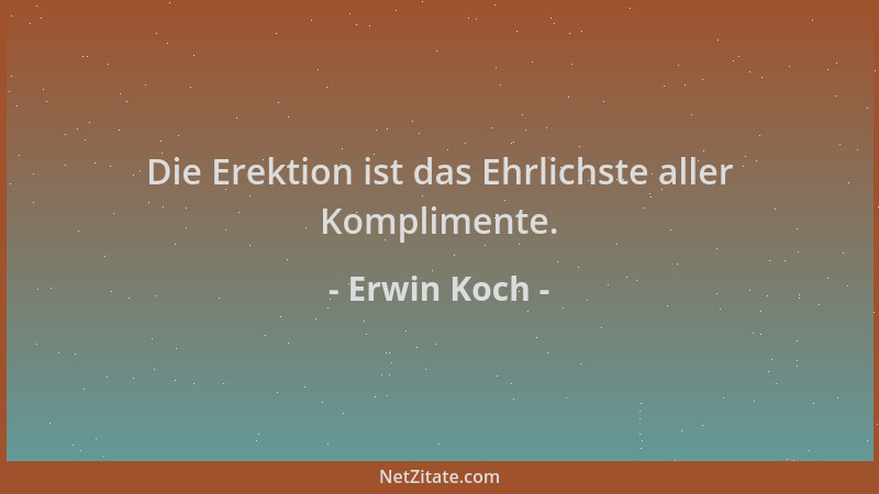 Erwin Koch - Die Erektion ist das Ehrlichste aller Komplimente....